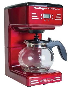 Nostalgia RCOF12RR New & Improved 12-Cup Programmable Coffee Maker